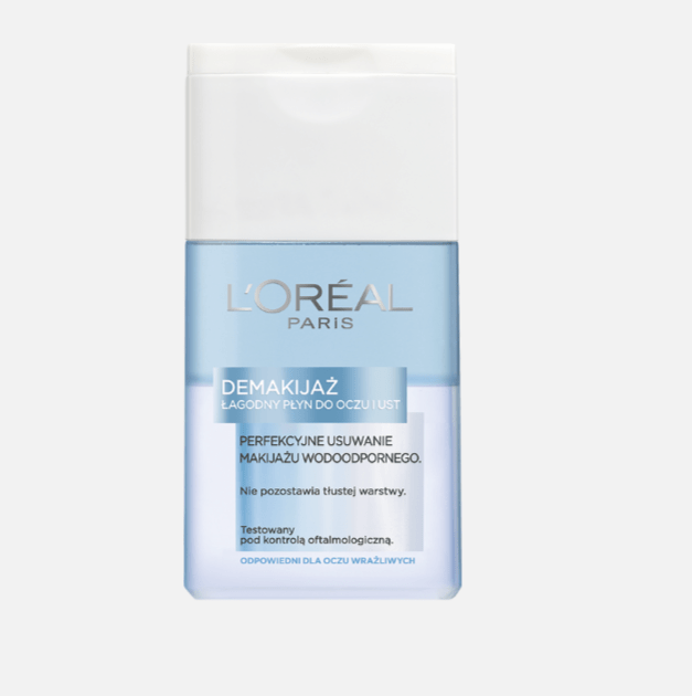 Łagodny płyn do oczu i ust pozwala na perfekcyjne usunięcie nawet wodoodpornych kosmetyków.